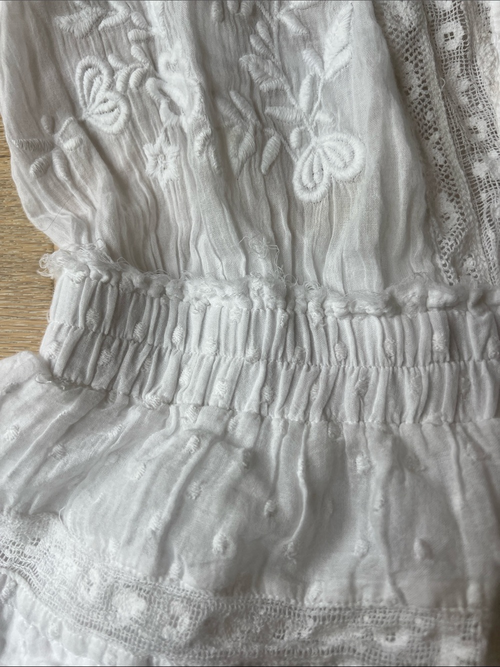 LoveShackFancy White Embroidered Ruffle Dress - Picture 3 of 16